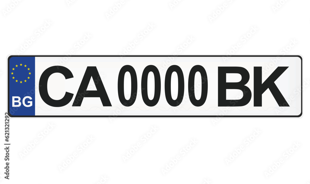 Bulgarian car plates. vector illustration Bulgarian car plates. vector illustration