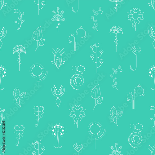 Seamless Pattern Abstract Elements Different Plant Botanic Vector Design Style Background Illustration Texture For Prints Textiles  Clothing  Gift Wrap  Wallpaper  Pastel