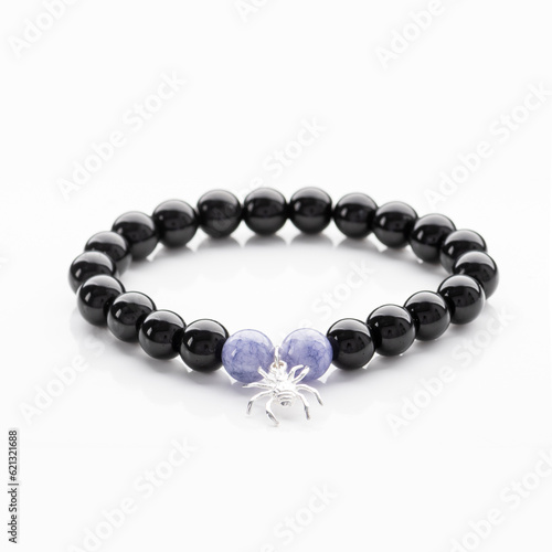 Gemstone beaded bracelet. Energy crystals, healing stone jewelry. Handmade accessories. Birthstone. Quartz, silver.