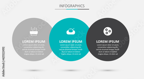 Set Mochi, Ramen soup bowl and Wonton. Business infographic template. Vector
