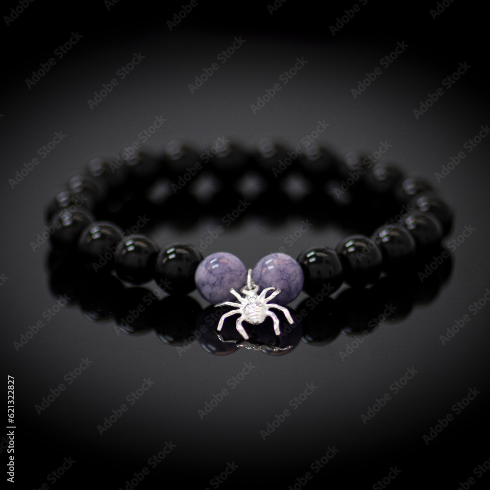 Gemstone beaded bracelet. Energy crystals, healing stone jewelry. Handmade accessories.
Birthstone. Quartz, silver.