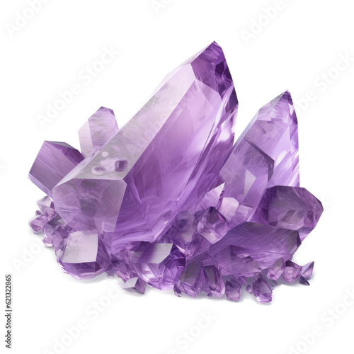 Purple Amethyst Crystal Shards Realistic , isolated on transparent background, PNG