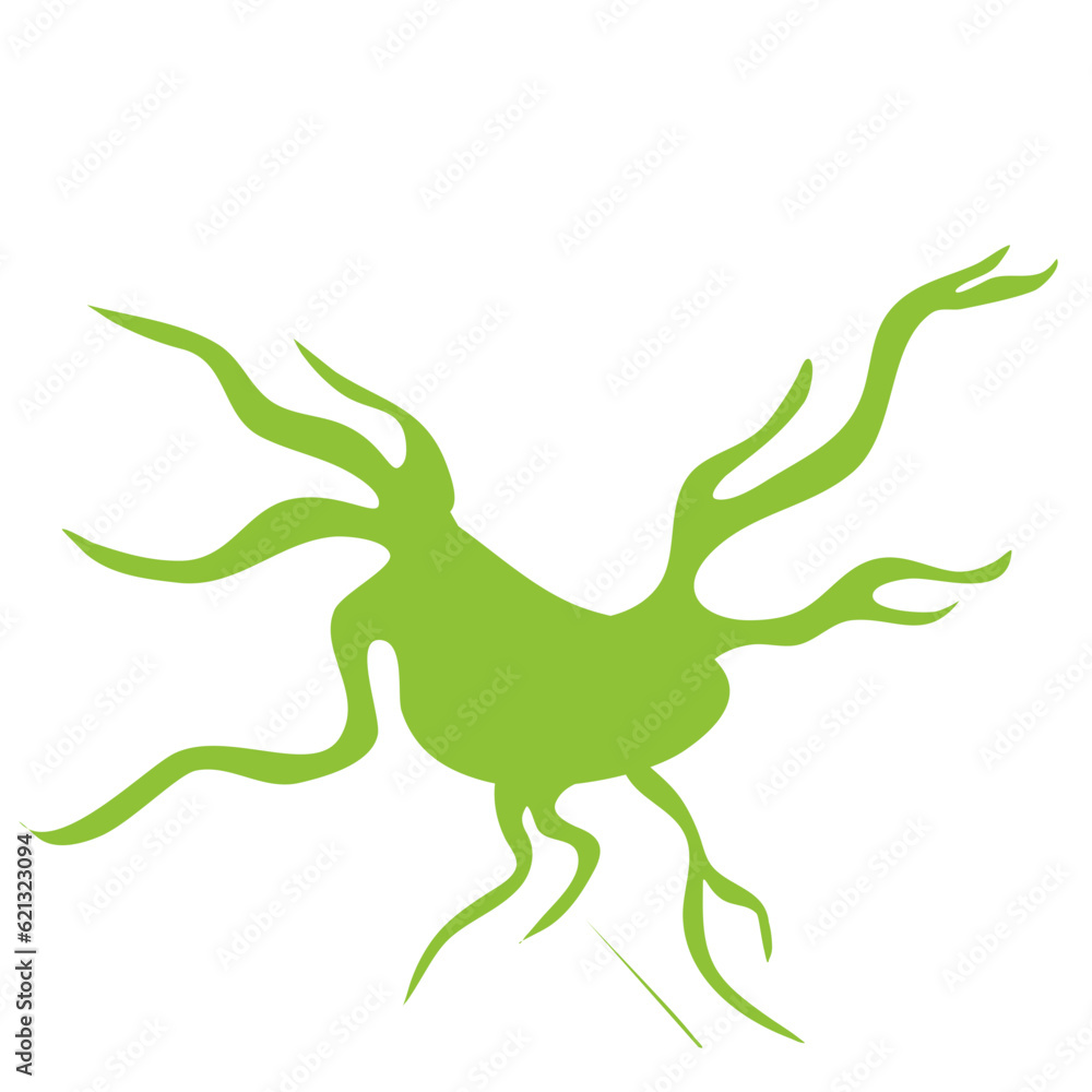 Plankton With Long Tentacles.Vector Illustration On White Background