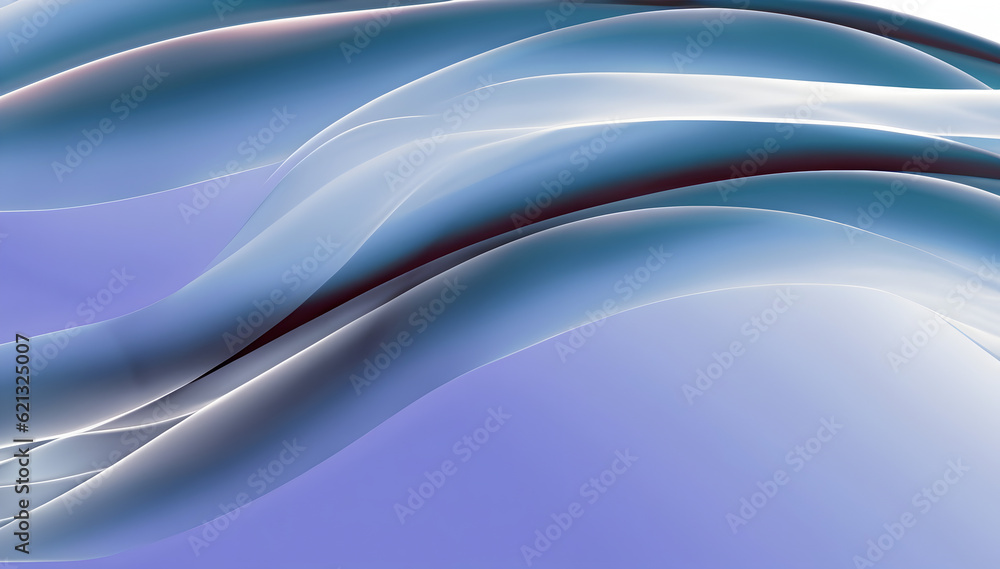 Fototapeta premium Light Silk Waves, AI Generative 