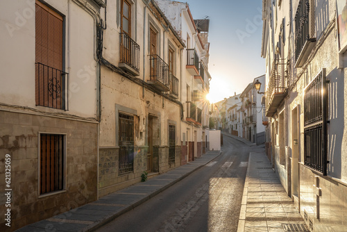 Fototapeta Naklejka Na Ścianę i Meble -  Montefrio Street at sunrise - Montefrio, Andalusia, Spain