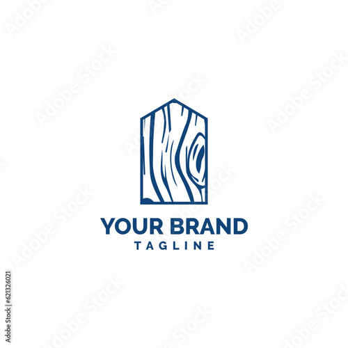 Wood and house logo design for woodwork