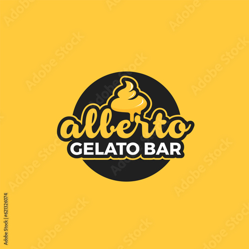 Modern ice cream brand logo design.