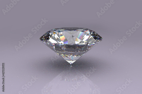 close up of diamond with wonderful rainbow reflection and mirroring itself isolated cgi  illustration  rendering  3d CAD