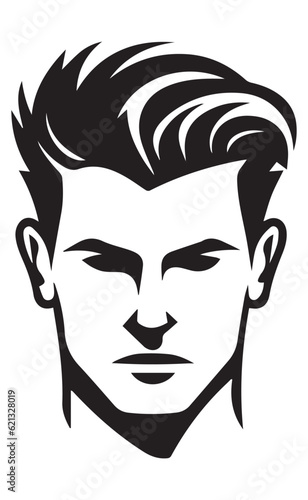 Vector illustration of a male headshot which can be used as logo for a barber shop