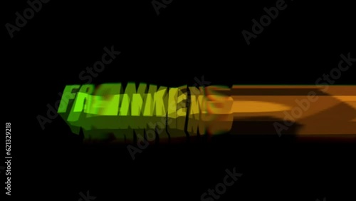 green light. Happy Frankenstein Day with Text Effect Animated