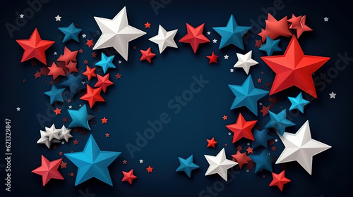 4th of July American Independence Day decorations stars. Generative Ai