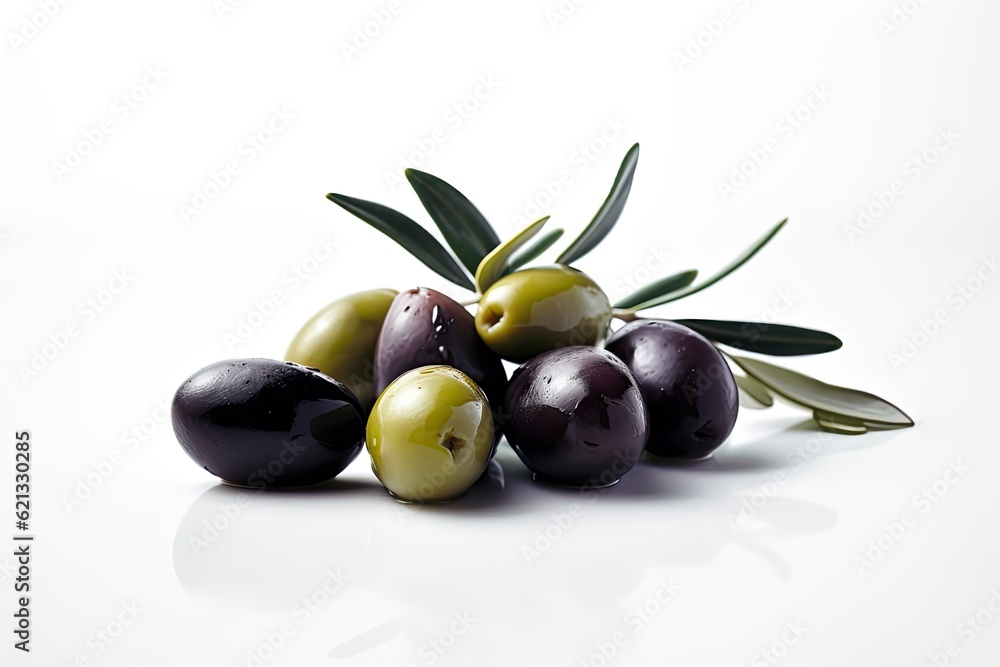 Olives on a white background. Postcard with a light background. Card with olives Olives on a white background. Postcard with a light background. Card with olives