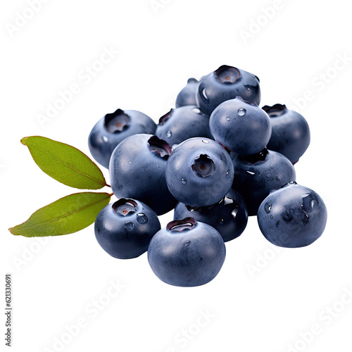 blueberries isolated on white background created with Generative AI
