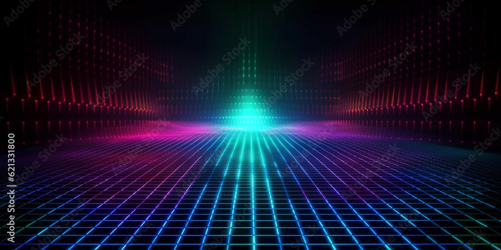 beautiful 3D hologram on a dark background. Generative AI beautiful 3D hologram on a dark background. Generative AI