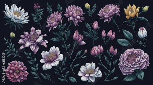 Watercolor Floral Elements
