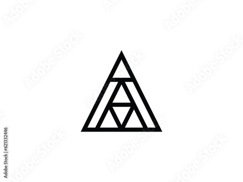 modern triangle letter A monogram line style logo design