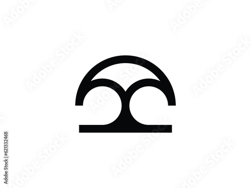 abstract oak tree minimalist logo design