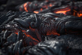Close up depth of field lava texture. AI generated