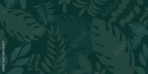 Tropical palm leaves, jungle leaves seamless vector floral pattern background