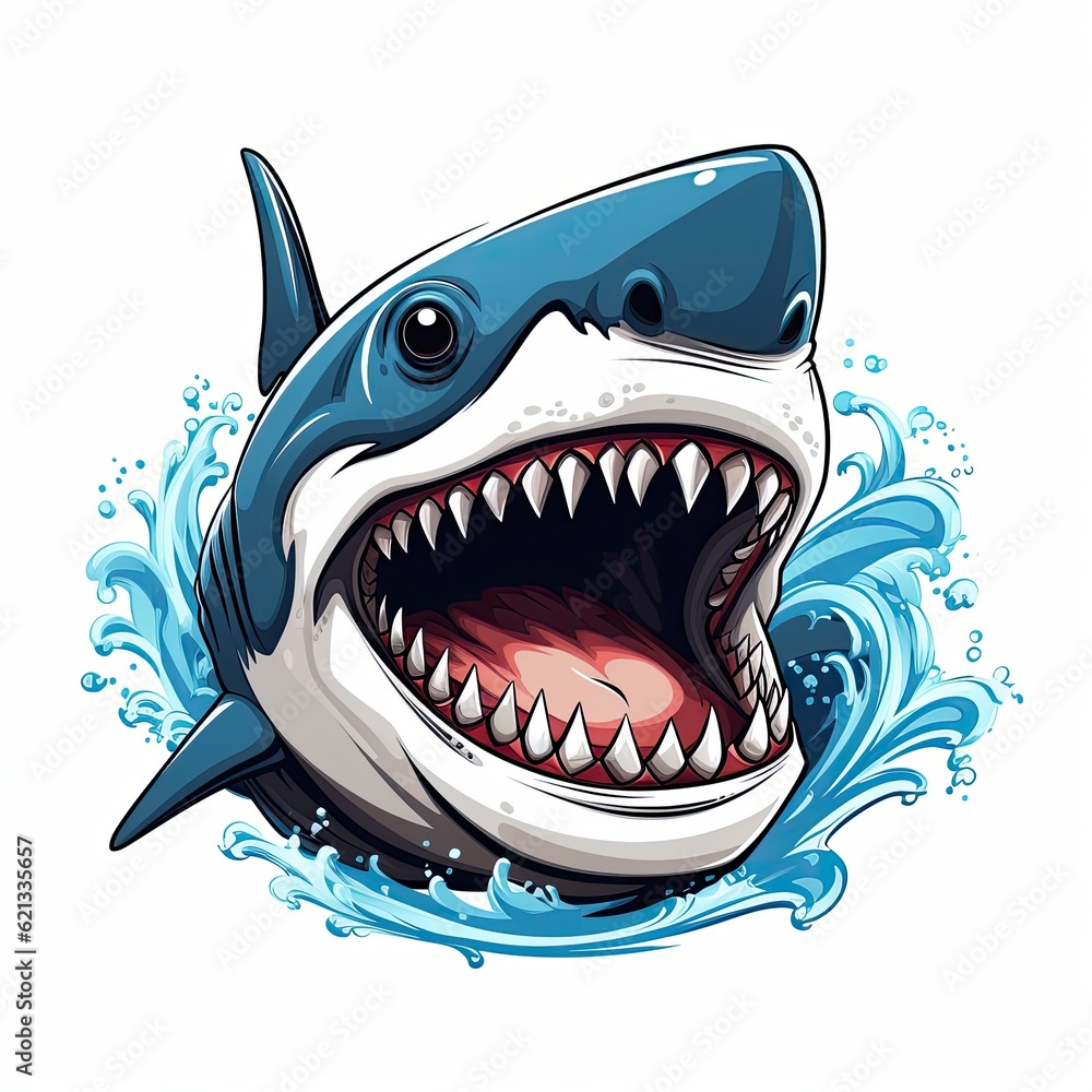 Naklejka premium shark cartoon