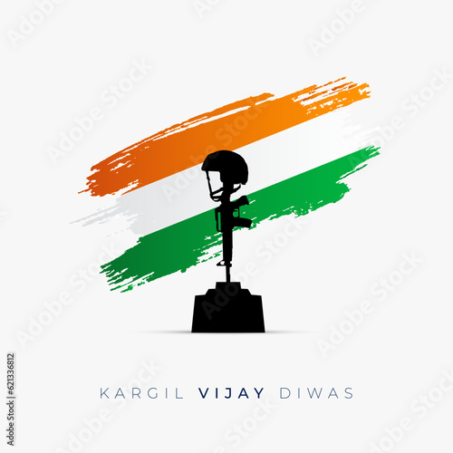 26th July Kargil Vijay Diwas Design Concept With Indian Flag and Army Social Media Post