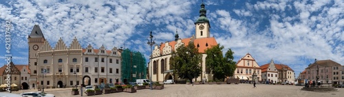 Tabor historical city center with old town square in south Bohemia.Czech republic Europe,panorama landscape view