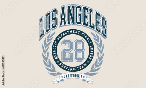 Vector artwork in varsity vintage style. Texture is removable.
