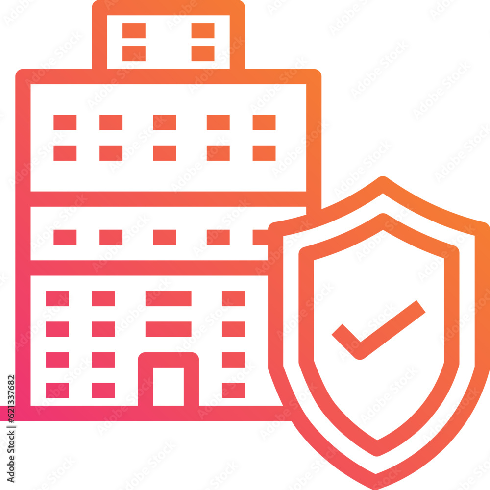 Office protection. Gradient icon design Office protection. Gradient icon design