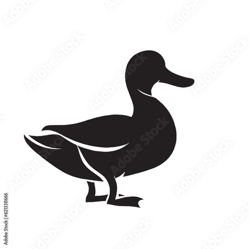 duck silhouette icon in black color on a white background	