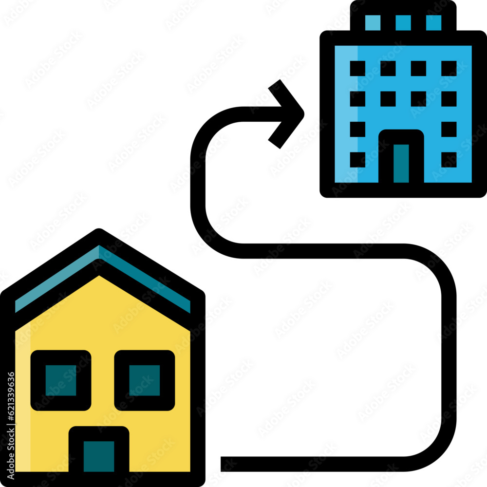 Office Direction. Filled outline icon design Office Direction. Filled outline icon design