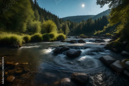 A peaceful river flowing