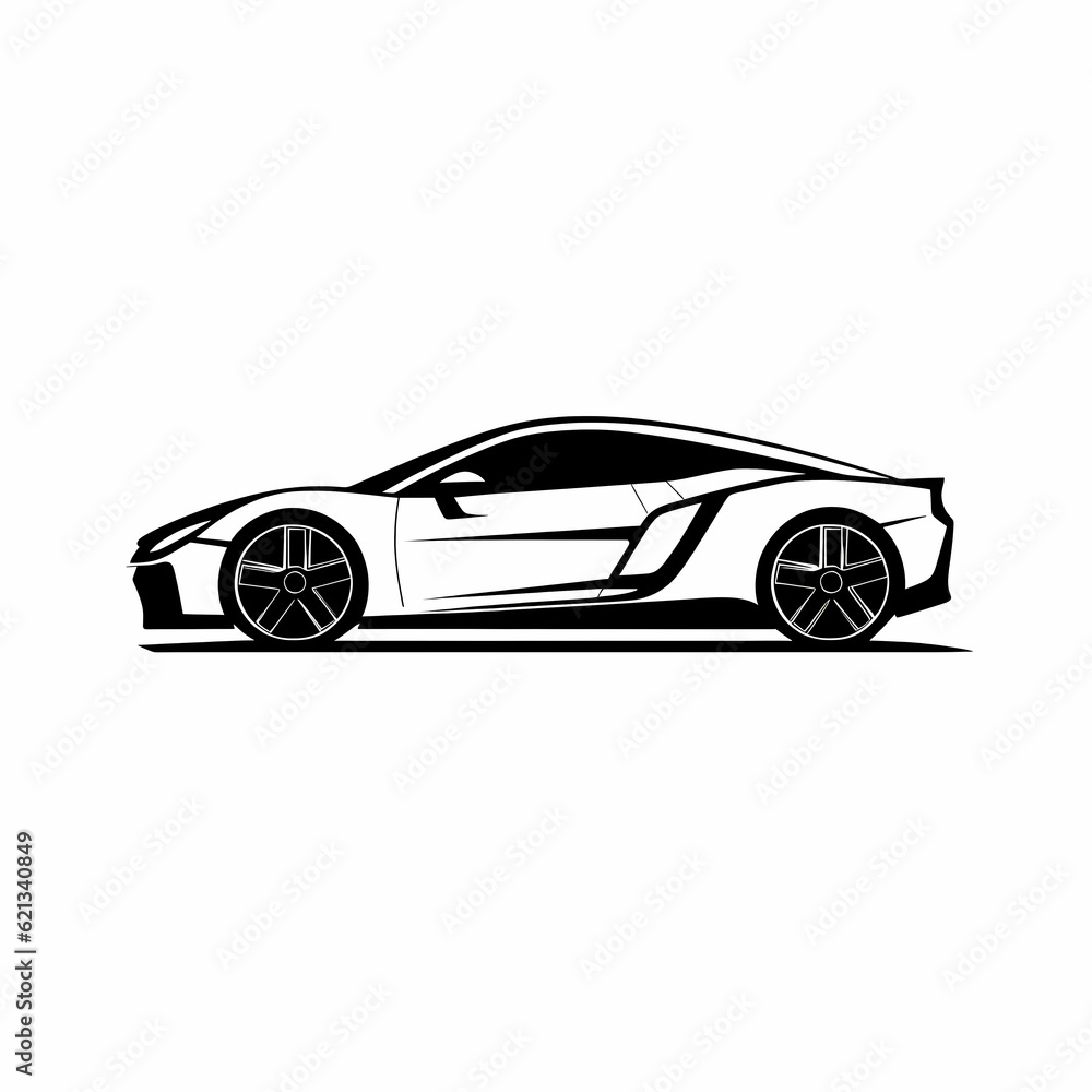Fototapeta premium Simple Modern Car Illustration
