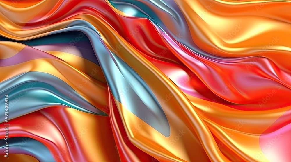 Obraz premium Abstract art background texture, liquid texture with fluid art material, coloured wavy design, modern waves wallpaper illustration - Generative ai