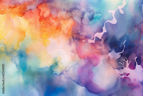 convergence of vibrant watercolor washes and abstract textures  creating an ethereal and dreamlike abstract composition