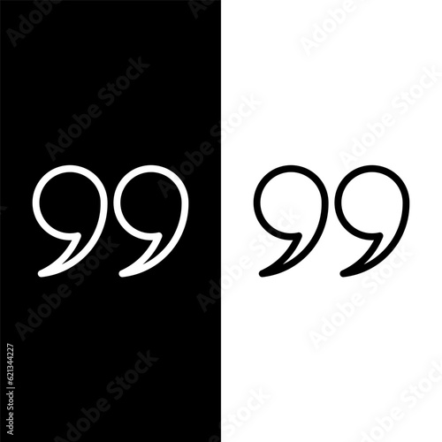black and white quote icon