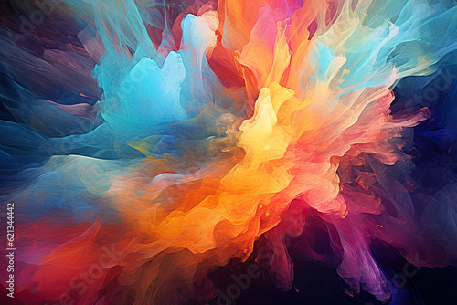dance of vibrant particles and abstract shapes, floating in an ethereal and mesmerizing abstract composition