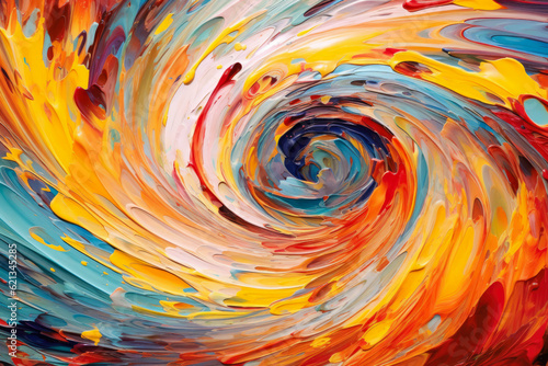 whirlpool of abstract colors spinning and twisting, evoking a sense of energy and movement