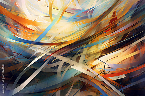 symphony of abstract lines intersecting and converging, forming a mesmerizing visual dialogue