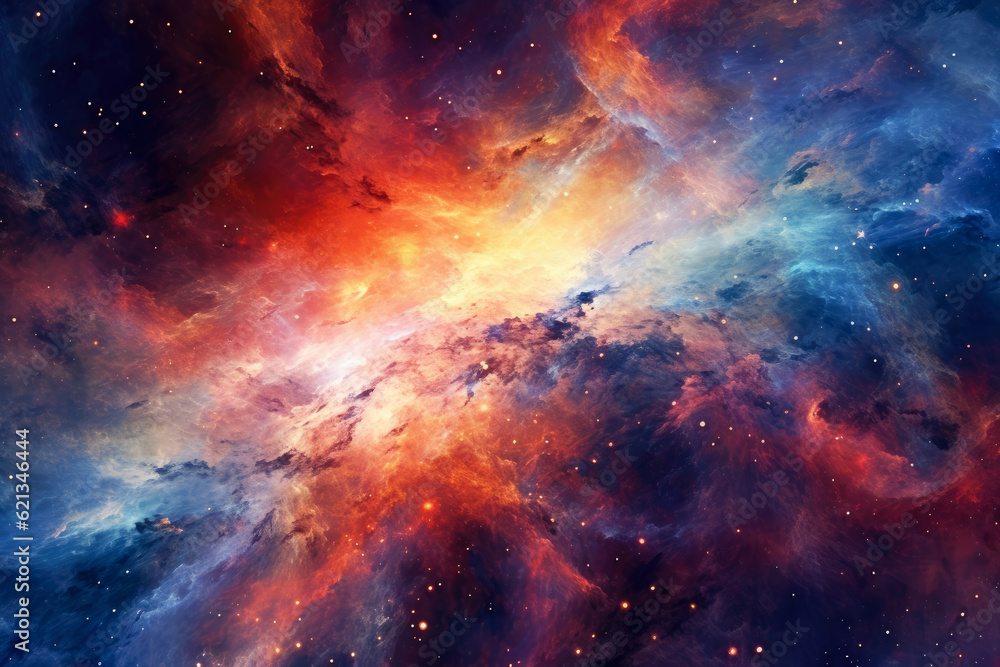 Abstract Galactic Journey: mesmerizing panorama that takes you on a cosmic journey through abstract galaxies, swirling nebulae, and celestial phenomena