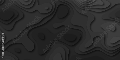 Abstract black paper cut style design. Abstract paper cut layered black posters. Fluid shapes brochure template. For banner, identity card, cover. 