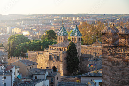 Puerta de Bisagra Nueva Gate Aerial view - Toledo, Spain photo