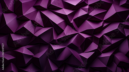 Fototapeta Naklejka Na Ścianę i Meble -  Abstract purple polygonal background texture. Low poly dark purple wall. Deep purple low polygon mesh wallpaper concept. House decoration origami style. 3d rendering, 3d illustration. .