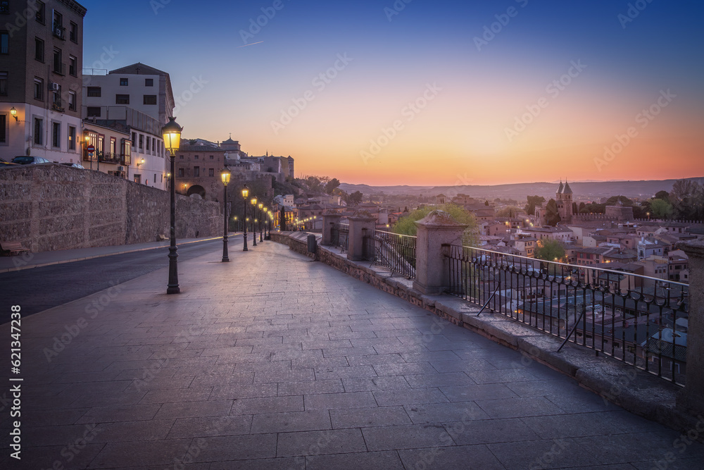 Paseo del Miradero Promenade at sunset - Toledo, Spain