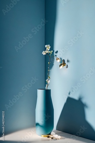 flower vaas with shadow in the wall