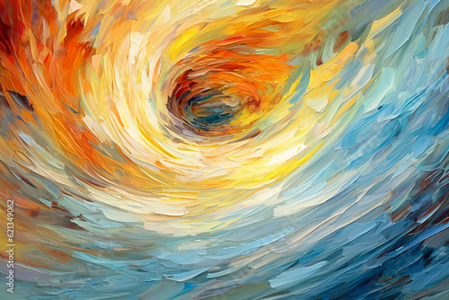 whirlpool of vibrant colors on an abstract background, creating a sense of motion and dynamism that draws the viewer into its captivating depths
