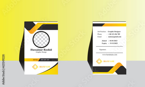 Professional id card double sided template clean design.