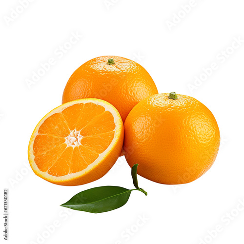 orange with leaf created with Generative AI