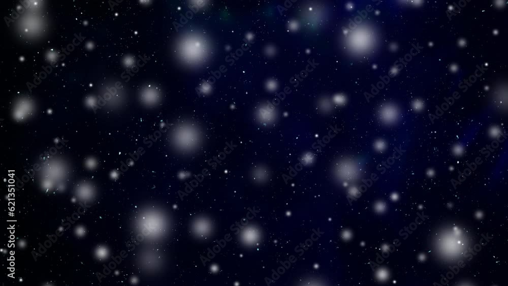 Night sky with stars moving towards the camera. Space with moving stars and falling meteors. Beautiful Christmas blue background with snow moving forward. 4k time lapse animation. ProRes 422 HQ. Night sky with stars moving towards the camera. Space with moving stars and falling meteors. Beautiful Christmas blue background with snow moving forward. 4k time lapse animation. ProRes 422 HQ.