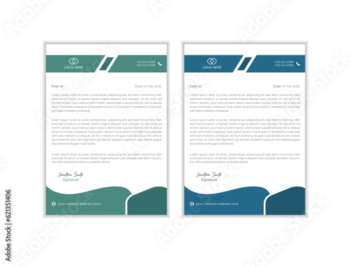 modern business letterhead stationery template in abstract design