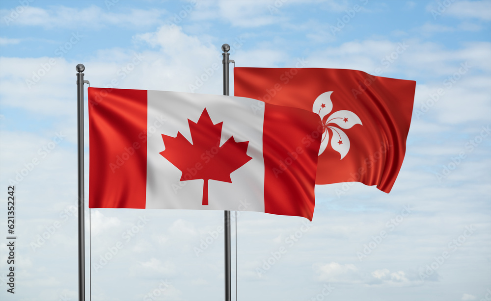Hong Kong and Canada flag Hong Kong and Canada flag